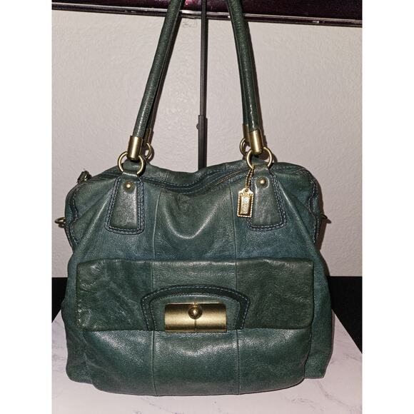 Coach Kristen Teal Leather Hobo Bag 14223 - Picture 4 of 15